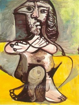 座る裸の男 1971年 パブロ・ピカソ Oil Paintings
